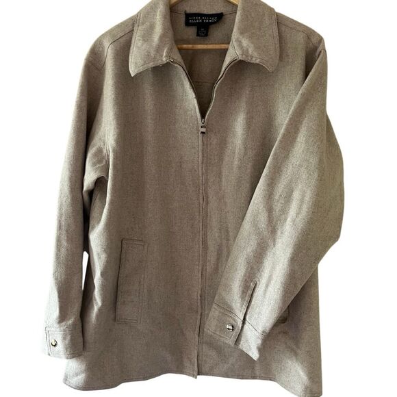 Linda Allard x Ellen Tracy pure wool full zip women’s jacket size 14 - Picture 1 of 6